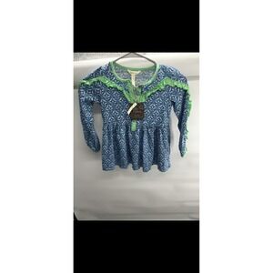 Matilda Jane Girls Head in the Clouds top Ruffles Detail Youth 6 NWT